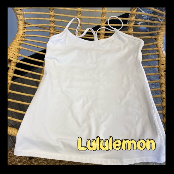 lululemon athletica Tops - Lululemon white thin strap racerback yoga top
